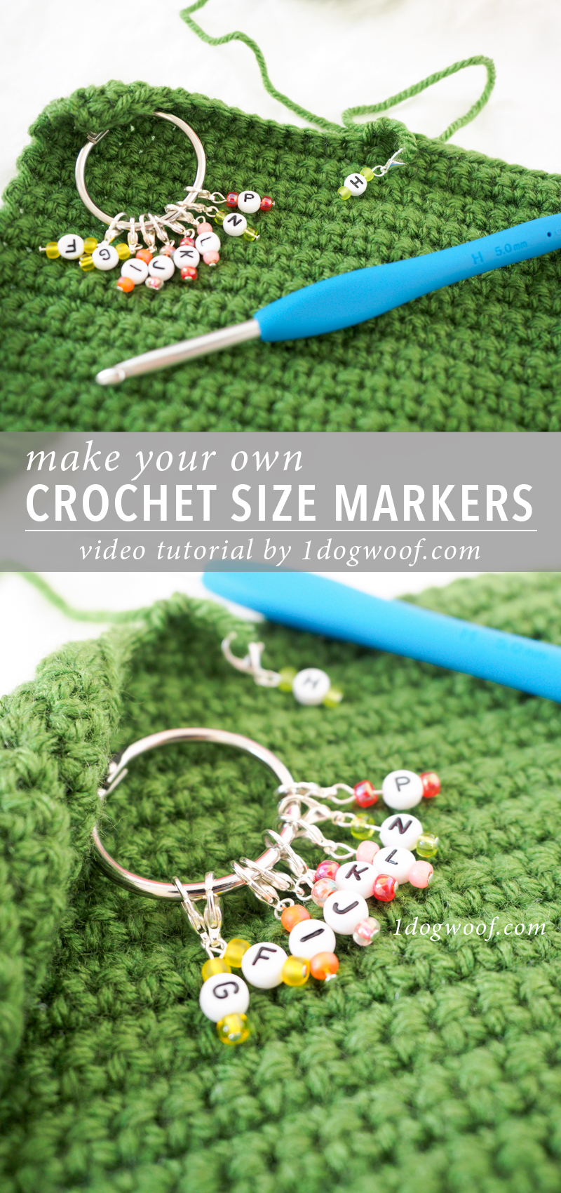 Easy DIY Crochet Size Markers - One Dog Woof